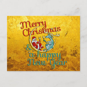 Cartão Postal De Festividades Xmas - PAPAIS NOEIS e REINDICADORES - Natal - Ano