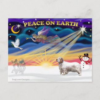 Cartão Postal De Festividades Xmas Sunrise - Clumber Spaniel