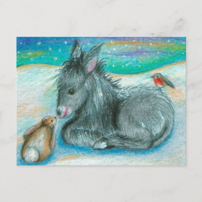 Cartão Postal De Festividades Xmas Trio in the snow (Frente)