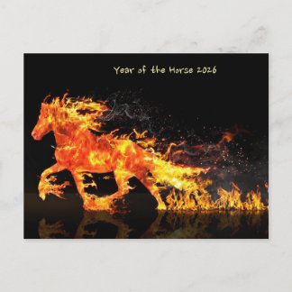 Cartão Postal De Festividades Year of the Horse 2026 (Fire Horse)
