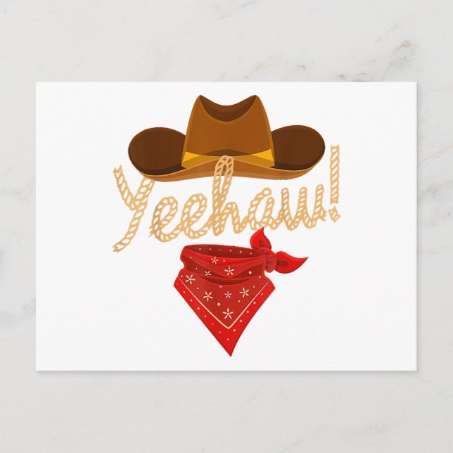 Cartão Postal De Festividades Yeehaw Western Country Howdy Southern Cowboy Yeh H (Frente)