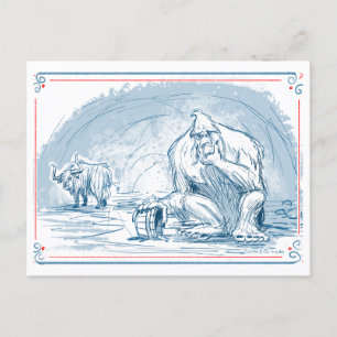 Cartão Postal De Festividades Yeti Yearts para Yak Yogurt