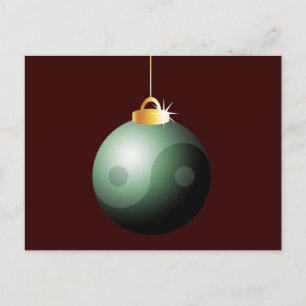Cartão Postal De Festividades Yin Yang Christmas Ball