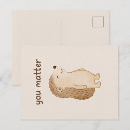 Cartão Postal De Festividades You Matter Hedgehog Postcard