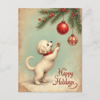 Cartão Postal De Festividades Your Own Text Season’s Greetings Puppy Postcard