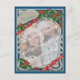 Cartão Postal De Festividades Yuletide Feliz Natal Com Sua Foto