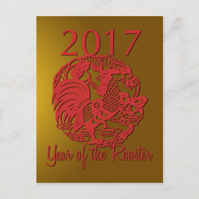 Cartão Postal De Festividades Zodiac Personalizável 2017 O Ano Da Galeria P (Frente)