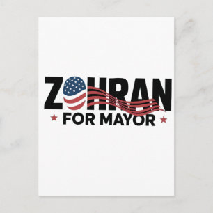 Cartão Postal De Festividades Zohran Mamdani Candidato a Prefeito de NYC EUA