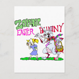 Cartão Postal De Festividades Zombie Easter Bunny