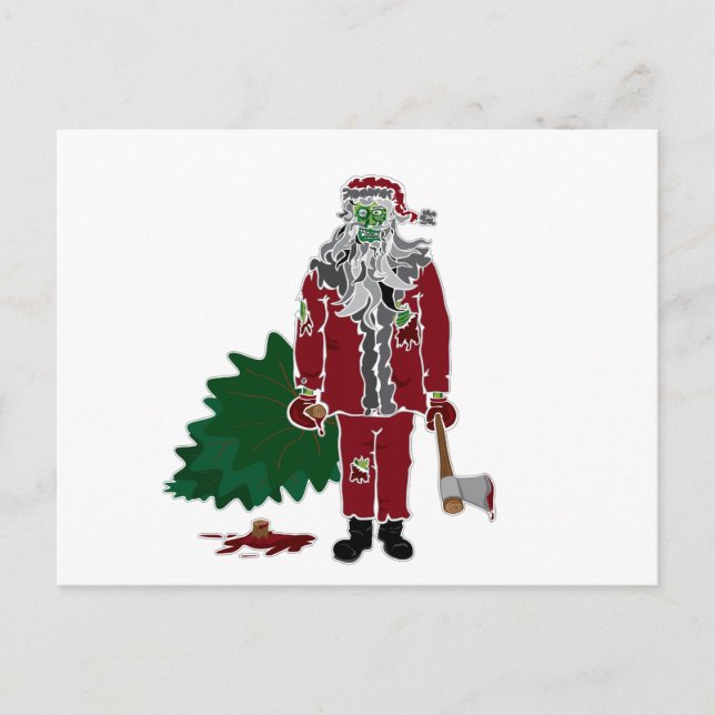 Cartão Postal De Festividades Zombie Santa Claus (Frente)