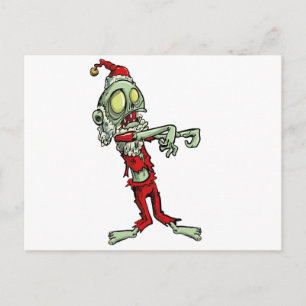 Cartão Postal De Festividades zombie santa claus do xma