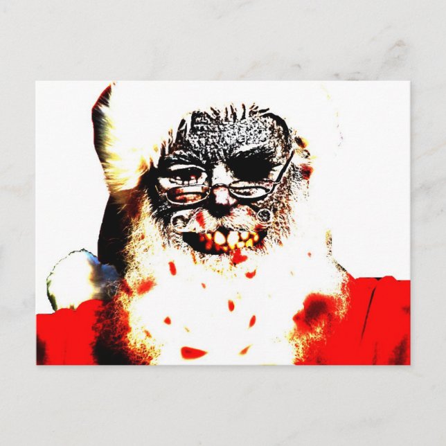 Cartão Postal De Festividades Zombie Santa Postcard (Frente)