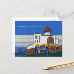 Cartão Postal De Festividades Zvenigorod por Nicholas Roerich