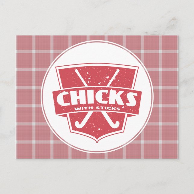 Cartão Postal de Field Hockey Chicks With Sticks (Frente)