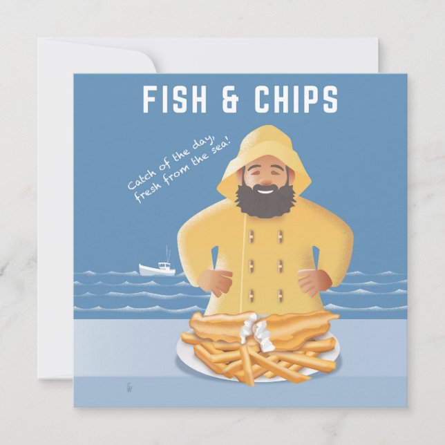 Cartão postal de Fish and Chips (Frente)