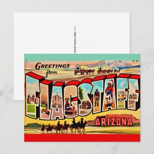 Cartão postal de Flagstaff Arizona (Frente/Verso)