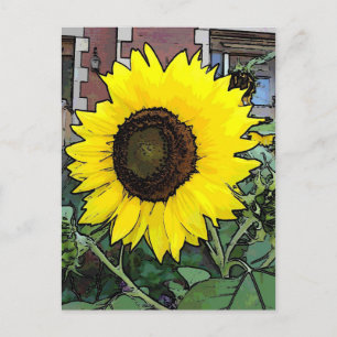 Cartão postal de flor amarela grande