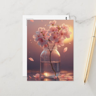 Cartão Postal de Flor de Cerejeira - Sakura Elegan