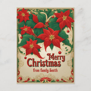 Cartão postal de flor de Natal poinsettia personal
