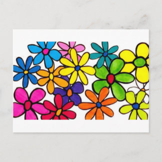 cartão postal de flor divertida