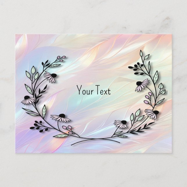 Cartão postal de flor minimalista (Frente)