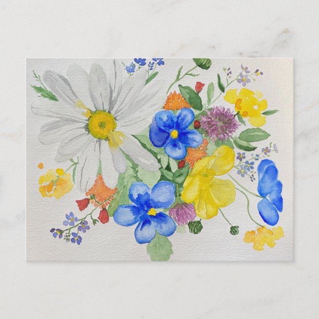 cartão postal de flor silvestre (Frente)