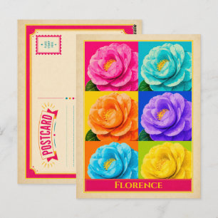 Cartão Postal de Florença Alabama Flor Camélia Ant
