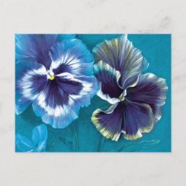 Cartão postal de flores azuis