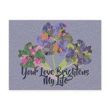 Cartão postal de flores de arte