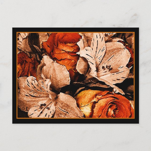 Cartão postal de flores de outono (Frente)