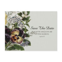 Cartão postal de flores de pensamento antigos para