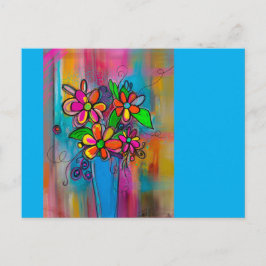 Cartão postal de flores funky