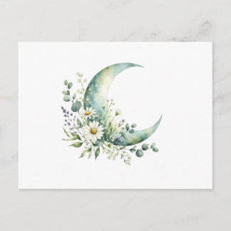 Cartão Postal de Flores Silvestres à Luz da Lua em