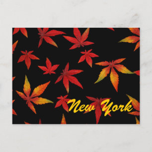 Cartão Postal de Folhas de Outono de Nova York