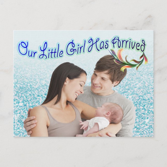 Cartão Postal de Foto Azul Verde Turquesa (Frente)