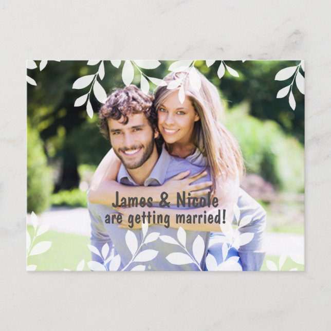 Cartão postal de foto botânica moderna de folhas b (Frente)