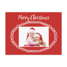 Cartão Postal de Foto com Brilho de Férias Geométr