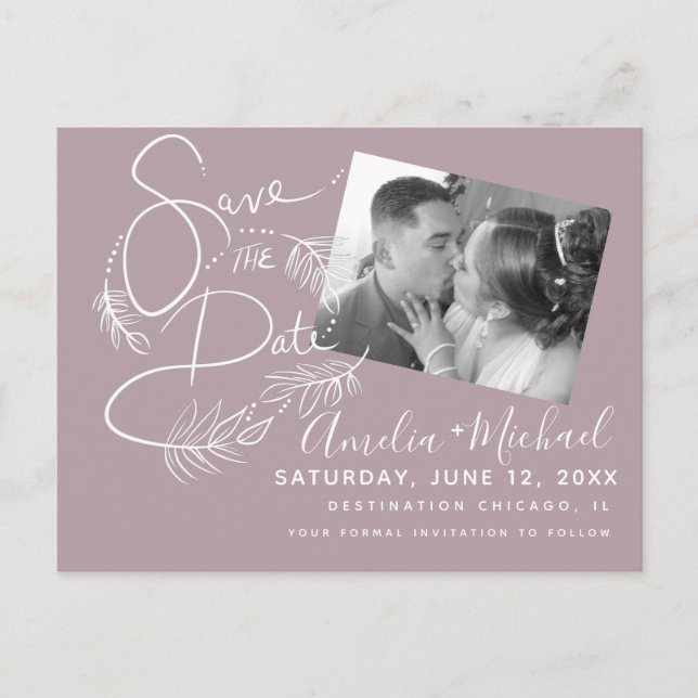 Cartão postal de foto com marcações botânicas (Frente)