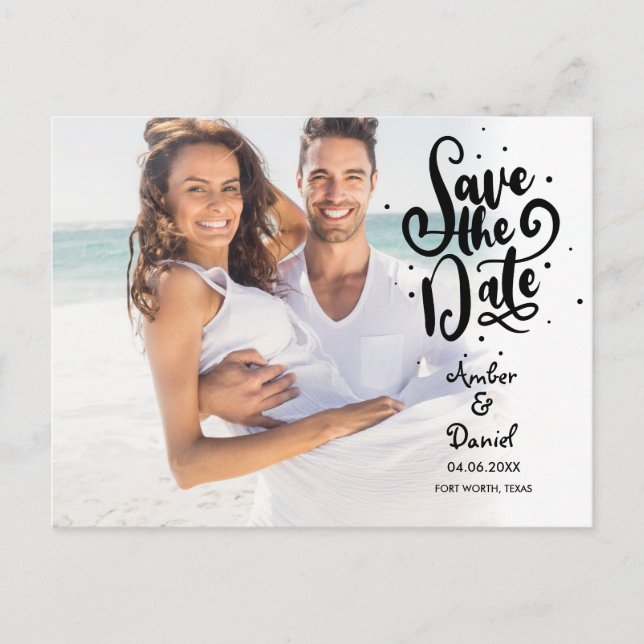 Cartão Postal de Foto com Roteiro Elegante para Sa (Frente)