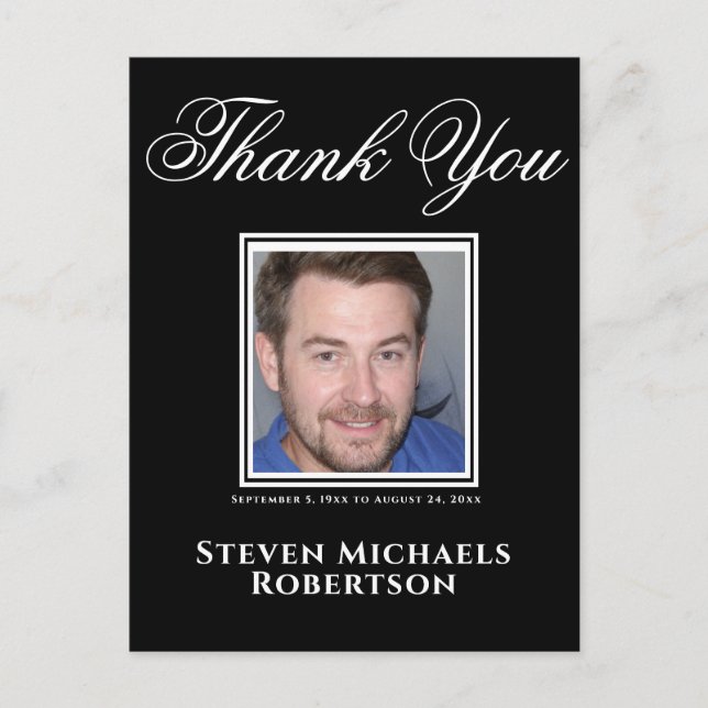 Cartão postal de foto de agradecimento (Frente)