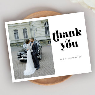 Cartão postal de foto de agradecimento de casament