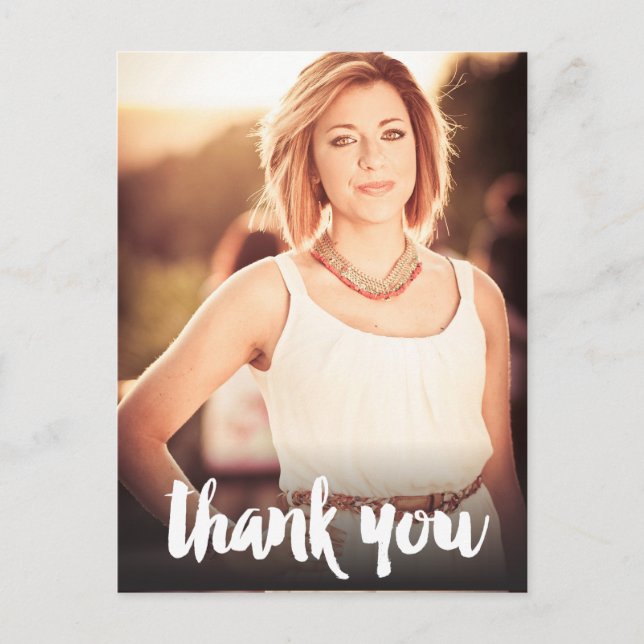 Cartão postal de foto de agradecimento de graduaçã (Frente)