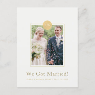 Cartão postal de foto de anúncio de casamento em m