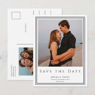 Cartão Postal de Foto de Casamento Clássico para S