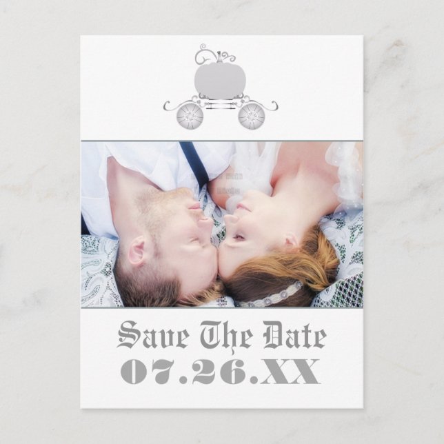 Cartão postal de foto de casamento da carruagem pr (Frente)