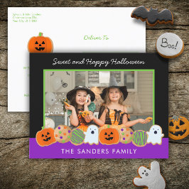 CARTÃO POSTAL DE FOTO DE COOKIES HALLOWEEN