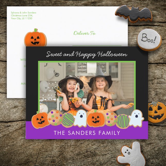 CARTÃO POSTAL DE FOTO DE COOKIES HALLOWEEN (Criador carregado)