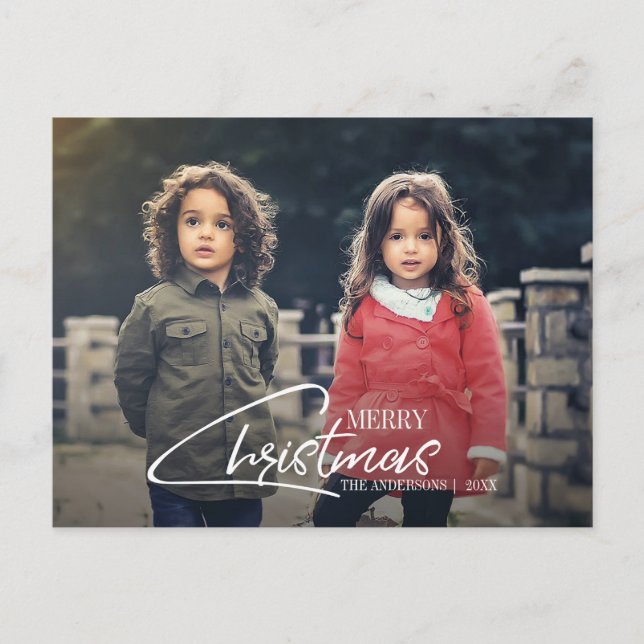 Cartão postal de foto de férias com roteiro de Nat (Frente)