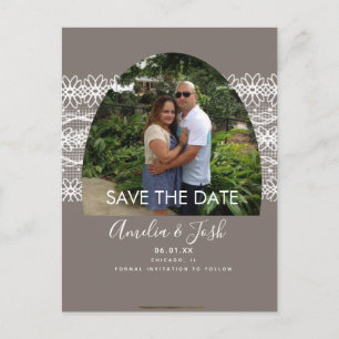 Cartão Postal de Foto de Lace Arch Save the Date