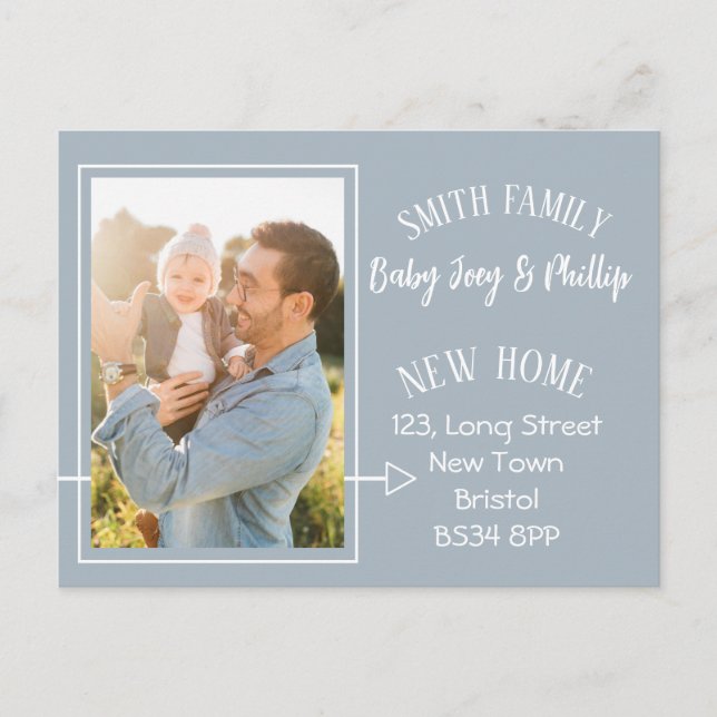 Cartão postal de foto de mudança simples e moderno (Frente)